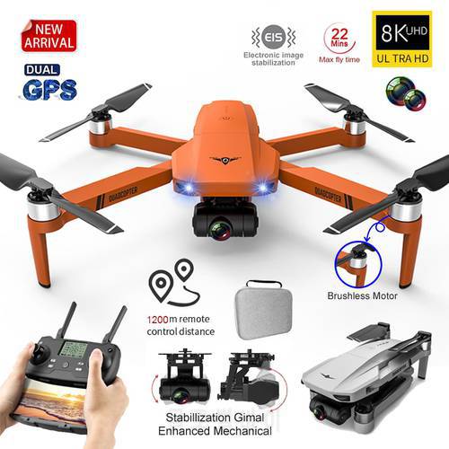 2022New KF102 Gps Drone 8K Dual HD Camera 2-Axis Gimbal Brushless Motor Aerial Photography 1200M RC Distance Foldable Quadcopter