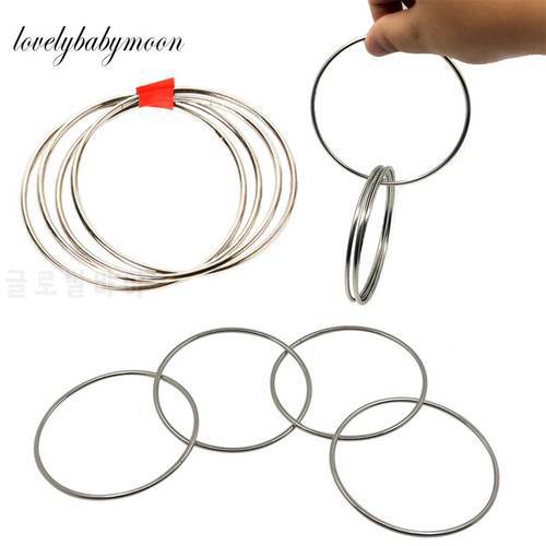 14 PCS Chinese Metal Linking Rings Magic Tricks Connected Linking Rings 4 Rings Playing Props Toys close-up magic tools