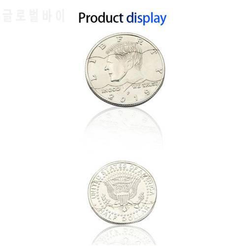 New Hot Two Fold Bite Coin Dollars Funny Close-Up Street Novelty Tricks Prop Bite Coin And Bite Currency Restore Half Illusion