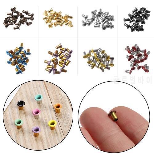 20Pcs 1mm Colorful Mini Metal Eyelet Buttons DIY Doll Belt Buckles Snap Buttons Stuffed Toys Shoes Clothes Sewing Accessories