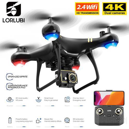 LORLUBI LF608 PRO Drone with 4K HD Dual Camera Wifi FPV RC Quadcopter Flight time 15 min Hight Hold Profesional Helicopter Dron