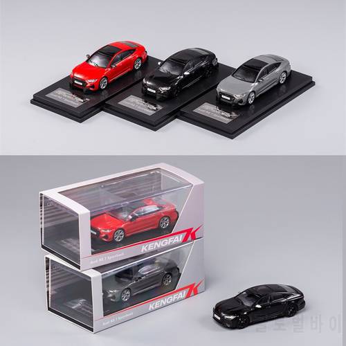 KengFai 1:64 2021 RS7 C8 Sportback Gray / Red / Black Diecast Model Car