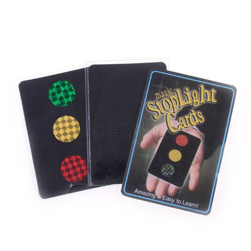 1Sets Magic Stop Light Cards Magic Tricks Traffic Light Dot Change Magia Close Up Illusion Accessories Gimmick Props Comedy
