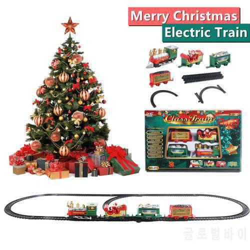 Hot Selling Christmas Electric Train Set Toys Children Small Train Track Toy Electric Light Music Racing Xmas Gift Tree Decor