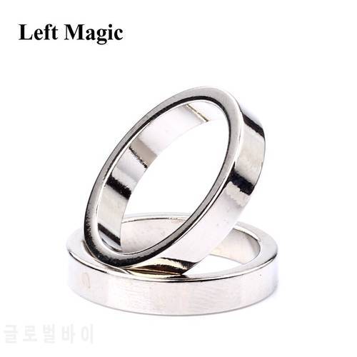 1 Pcs Silver Strong Magnetic Magic Ring 18/19/20/21mm Magnet Coin Magic Tricks Finger Decoration Magician Ring B1044