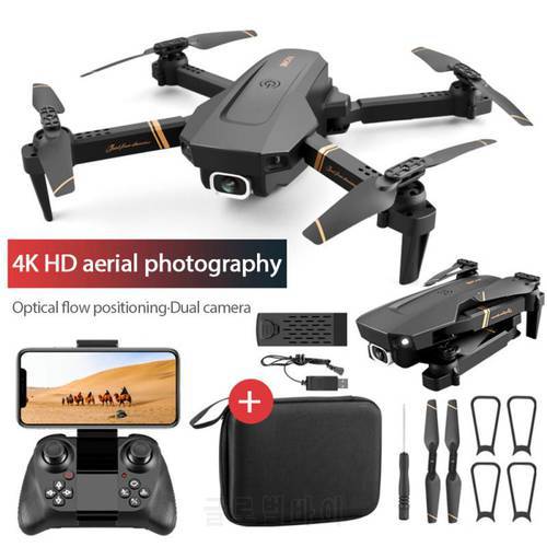 Portable V4 Rc Drone WiFi Fpv Drone Dual Camera Quadcopter 4k HD Wide Angle Camera 1080P Real-time Transmission Helicopter Toys