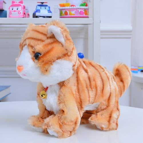 Robot Cats Sound Control Kitty Electronic Plush Animal Toy Stand Walk Mew Interactive Cat Electric Pet Toys For Children Gift