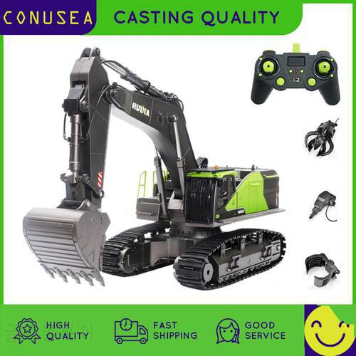 1/14 HUINA 1593 582 RC Excavator Dumper Truck crawler Alloy Tractor Loader 2.4G Radio Controlled Car Engineering toy for boy