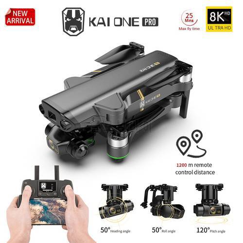 KAI ONE Pro GPS Drone 8K Dual Camera 3-Axis Gimbal Professional Anti-Shake Shoot Brushless Foldable Quadcopter RC Distance 1200M