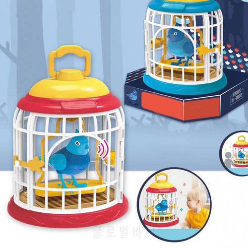Children Creative Sound Control Induction Simulation Bird Cage Toy Boy Girl Gift