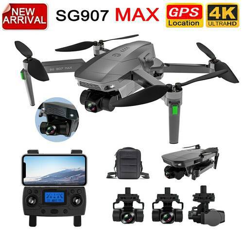 New SG907 Max 3 Axis Gimbal Dron with Camera and 4K GPS Professional 5G WIFI FPV Drone Portable