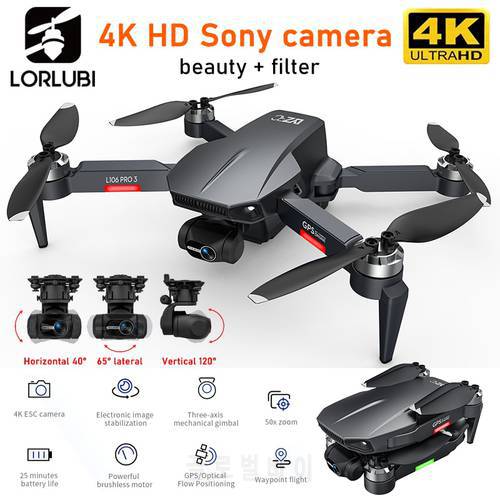 LORLUBI L106 PRO 3 Drone 4K 3-Axis Gimbal Camera Self Stabilization GPS Professional 1.2Km FPV Brushless Quadcopter SG907 MAX