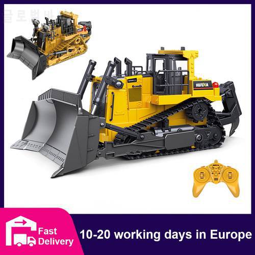 HUINA 1:16 1569 Remote Control Truck 8CH RC Bulldozer Machine on Control Car Toys for Boys Hobby Engineering New Christmas Gifts