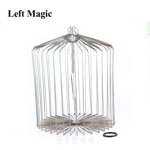 Silver Steel Appearing Bird Cage - Medium Size (Dove Appearing Cage) Magic Tricks Illusions Gimmick Prop Accessories