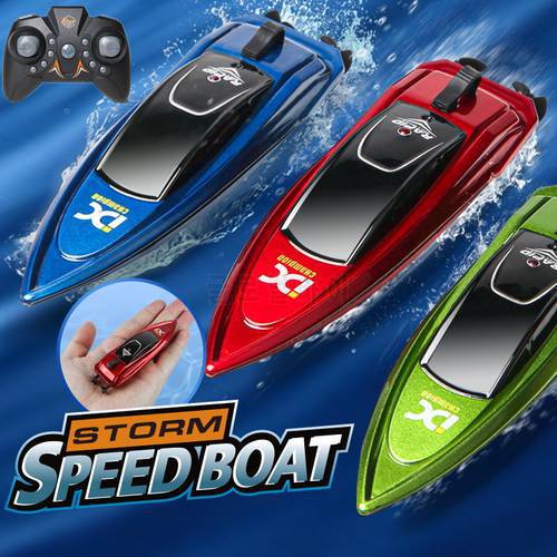 Mini Portable Dual Motor High Speed RC Boat One-Button Shift Low Battery Warning Crash Resistant Waterproof RC Speedboat Model