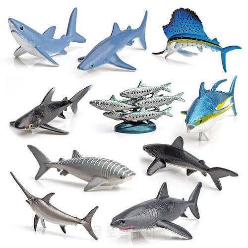 10 Pcs Pelagic Fish Model Toy Early Education Toys Simulation Marine Animal World Model Action Figurines Miniature Decoration