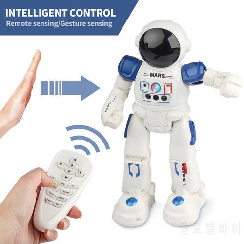 Intelligent RC Robot Gesture Sensor Remote Control Spaceman Programmable Dance Sing Song Music Electronic Robotic Toy USB Charge