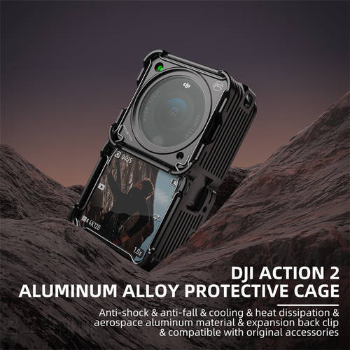Metal Case for Action 2 Anti-collsion Aluminum Alloy Protective Cage Cover+Adapter+UV Filter+Lens Cap Action 2 Accessory