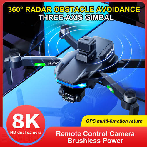 Drone with HD Camera GPS Follow Me HD Vehicle with Camera Triaxial UAV Brushless Aerial Camera Remote Control Obstacle Avoidance