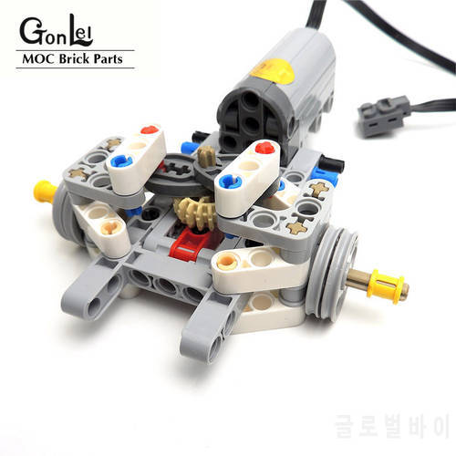High-Tech Drive Front Suspension Steering System Kit with Electric Power Functions Servo Motors MOC Building Block Brick DIY Toy
