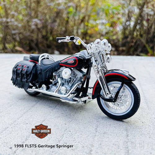 Maisto 1:18 Harley-Davidson Motorcycle 1998 FLSTS Geritage Springer Alloy Motorcycle Model Toy Car Collection