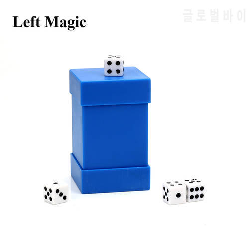 Forced Dice Box ( Blue ) Magic Tricks Prediction Dice Box Close-Up Stage Magic Box Props Funny Toys Magician Mentalism Accessary