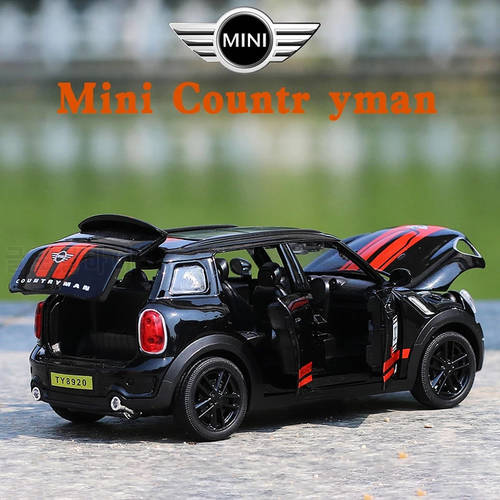 1:32 Toy Car Mini Countryman Diecast Alloy Metal Car Model for MINI Coopers Model Pull Back Car Toy Vehicles Miniature Scale