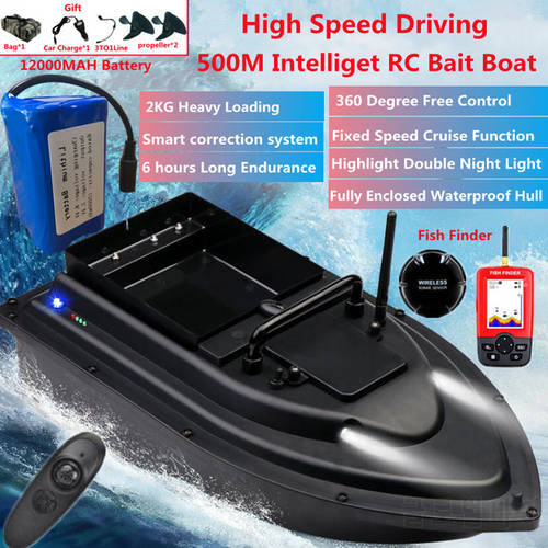 Smart Correction Sonar Fish 500M Remote Control Fishing Boat Fixed Speed Cruise Waterproof 360°Free Control 6Hours RC Bait Boat