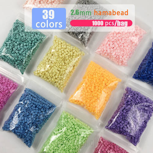 1000pcs/bag Mini contas 2.6 hama 10-39 cores, contas fanukou educacional perler brinquedo fusível contas quebra-cabeça 3d para