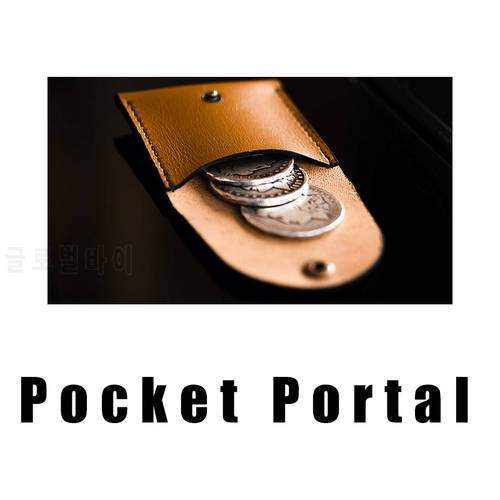 Pocket Portal (Morgan Dollar Size) Magic Tricks Props Gimmicks Leather Coin Bag Magician Tools Close Up Illusion Magia Accessory