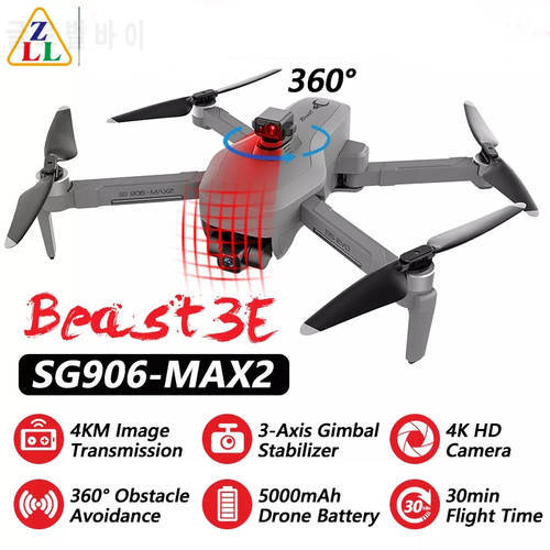 SG906 MAX2 Drone Professional 4K HD Camera 3-Axis Gimbal EIS 5G Wifi 4KM Brushless RC Quadcopter Obstacle Avoidance FPV Drones