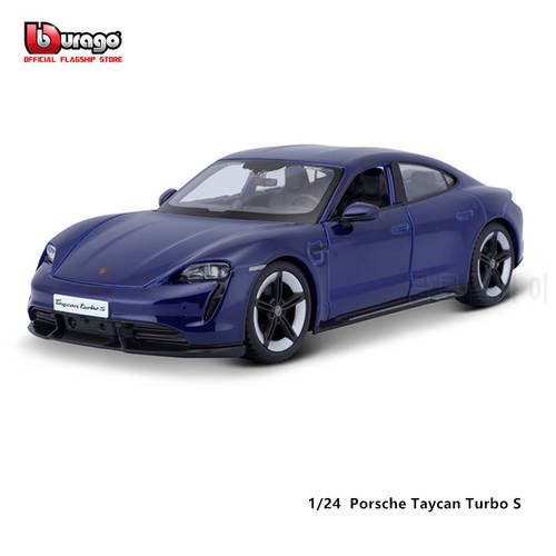 Bburago 1:24 NEW Scale Porsche Taycan Turbo S alloy racing car Alloy Luxury Vehicle Diecast Cars Model Toy Collection Gift