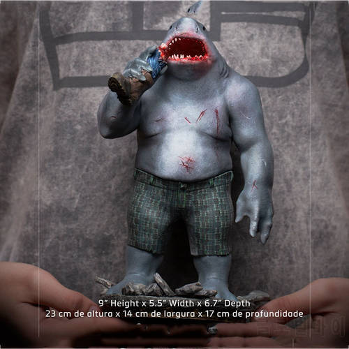 Iron Studios DCCTSS48521-10 1/10 Scale 23CM King Shark PVC Movable Joint Anime Figure Model Toy for Fans Ornaments Gift