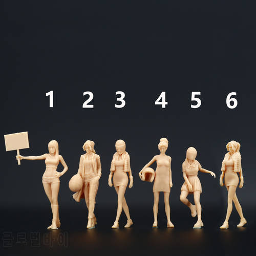 1:64 1:43 Racing girl Take the helmet models Miniature Handicraft Figure White Model Need To Be Colored By Yourself