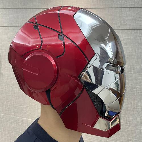 2022 New 1:1 Cosplay Marvels Iron Man Mk5 Electric Helmet Multi-piece Opening and Closing Helmet Voice Control Eyes Model Toy