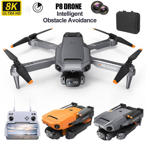 New P8 RC Drone with 8K Camera Obstacle Avoidance Folding Dron HD 8K Aerial Photography Quadcopter Toy Remote Control Plane