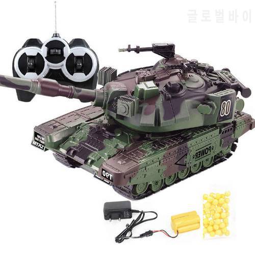 1:32 RC Battle Tank Heavy Large Interactive Remote Control Toy Car With Shoot Bullets Model Electronic Boy Birthdyas Toys