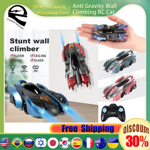 2.4G Anti Gravity Wall Climbing Remote Control Wall Climbing RC Car Antigravity Auto Toy Cars Wristwatch Novel Gift For 7-18y+