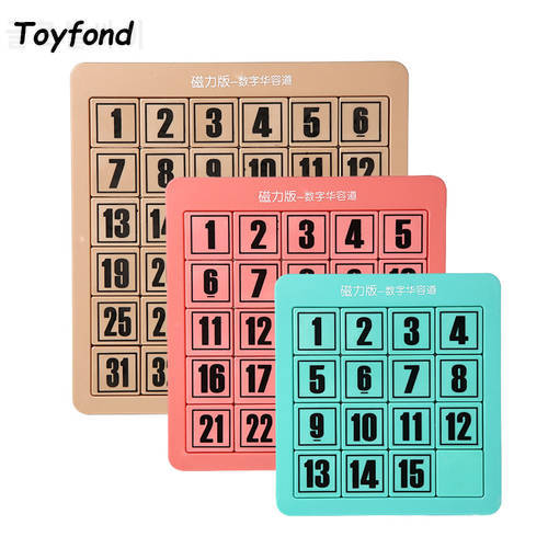 Toyfond Magnetic 6x6 Number Sliding Puzzle Klotski Game Huarong Road Board Math Game Early Educational IQ Training Toy Gift 3x3