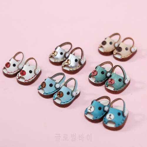 Ob11 Doll Casual Leather Cowhide Shoes Dolls Sandals Beach Shoes Toys For Obitsu11, Holala, Body9, Gsc, Ddf, Ymy 1/12bjd Doll
