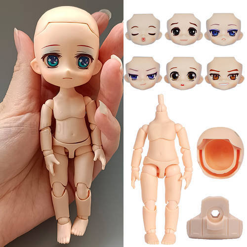 Normal White Ymy Doll Body + Head + Face 10Cm Moveable Joints Doll With Makeup Diy Toys Replaceable Accessories For Gsc Head