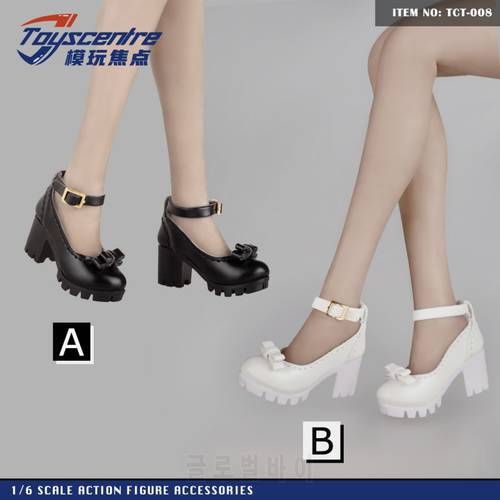 Toyscentre 2 Colors Available 1/6 Female Soldier Women Doll Shoes High Heels Student Bow Hollow Shoes for 12