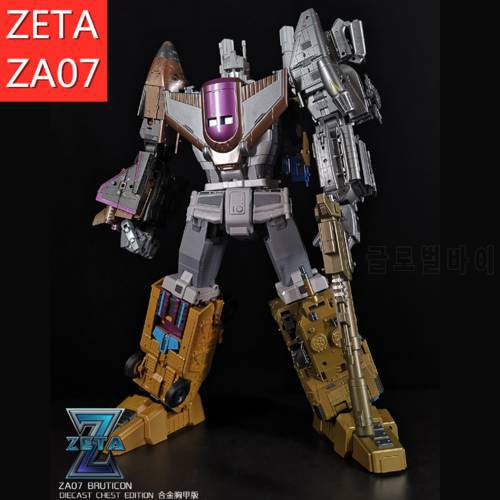IN STOCK Transformation ZETA ZA07 ZA-07 Metallic Bruticus 5 IN 1 Oversized Alloy Chest Armor Chariot Team Action Figure Robot