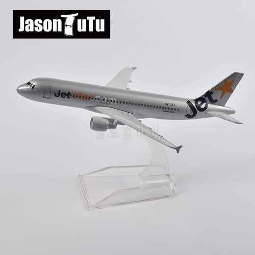JASON TUTU 16cm Jetstar Airways Airbus A320 Plane Model Aircraft Diecast Metal 1/400 Scale Airplane Model Gift Collection
