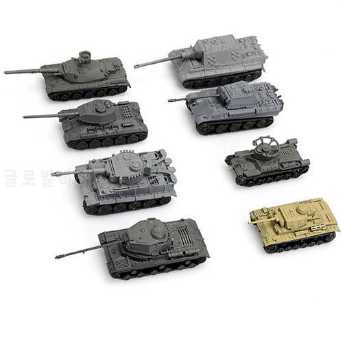 1:144 Miniature Tank Model Tiger T34 AMX-30 IS2 Assembled Tank Toy Military Scene Mini 4D Model Toy Boy Collection