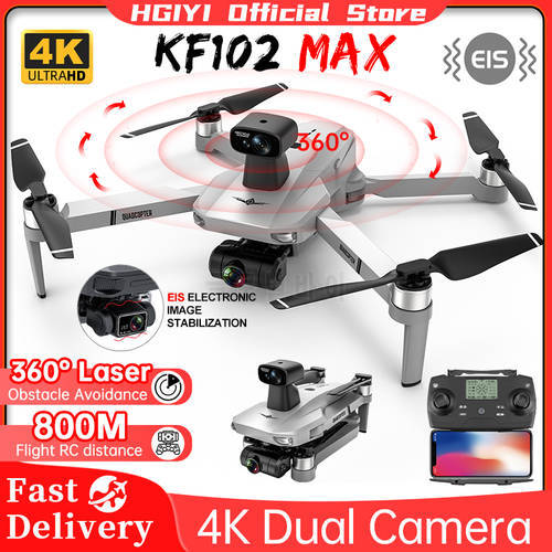 HGIYI KF102 MAX Drone 4k Profesional GPS with HD Dual Camera KF102 Drone 2-Axis Anti-Shake Gimbal Brushless Motor RC Quadcopter