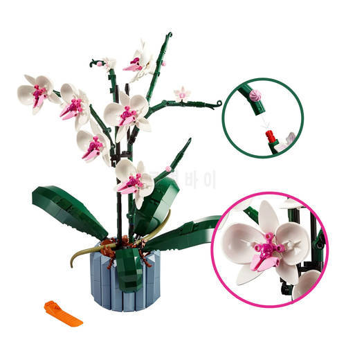 New 2022 Orchid Succulents Flower Bouquet 10311 10280 Building Blocks Bricks City Romantic Kit Friends DIY Toys for Girls Gift