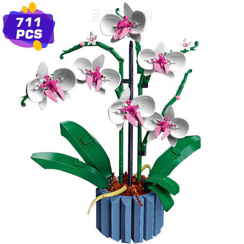 Orchid Flower Bouquet 10311 Plant Decor Building Set for Adults Build An Orchid Display Piece for The Home or Office