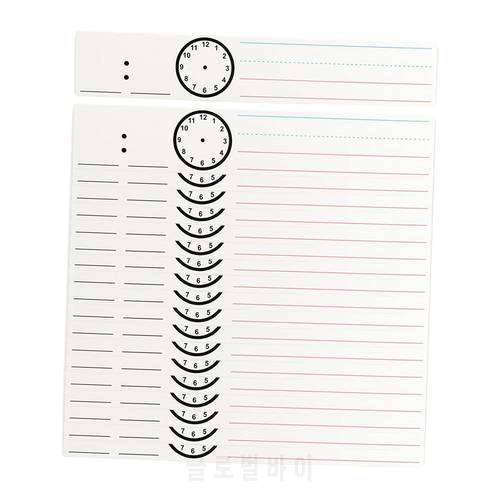 20 Pieces Erase Card Clock Time Subjects Sentence Strips for Homeschool