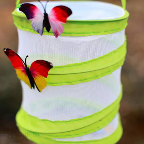Folding Insect Mesh Cage Butterfly Dragonfly Mantis Breathable Habitat Cage Cylindrical Breeding Feeding Container Catching Cage
